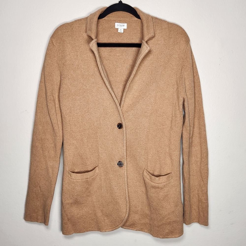 J Crew Re-Imagined Womens Medium Camel Schoolboy Sweater Blazer Preppy Career